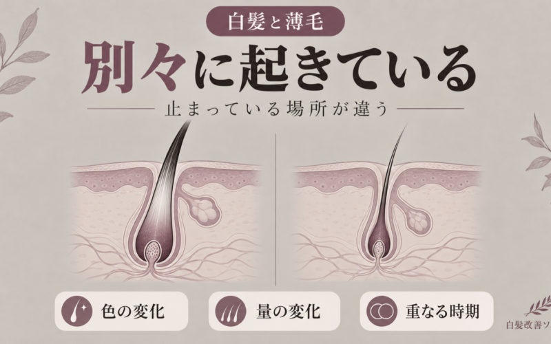 白髪と薄毛。別々の変化が、同じ時期に重なる